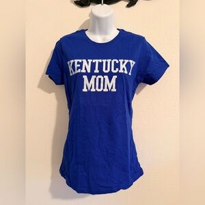 NWOT Port and Company Blue Kentucky Mom Tee